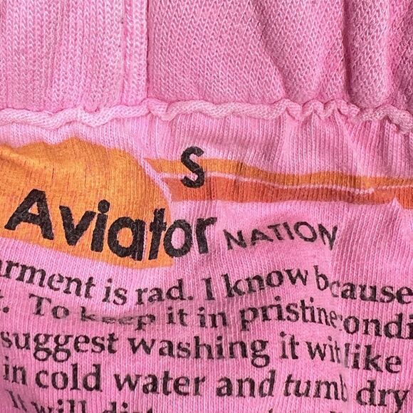 Aviator Nation 5 Stripe Sweatpants Women’s Small Neon Pink Joggers Embroidered - Picture 13 of 14